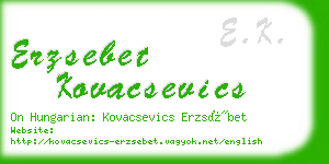 erzsebet kovacsevics business card